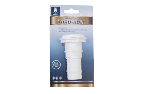1-1/8 Inch T-H Marine Straight Thru-Hull Fittings - UV-Stabilized Virgin Material for Marine Plumbing - Secure Hose Barb for Livewell and Drain Systems - OEM and Aftermarket Rigging - Standard Length