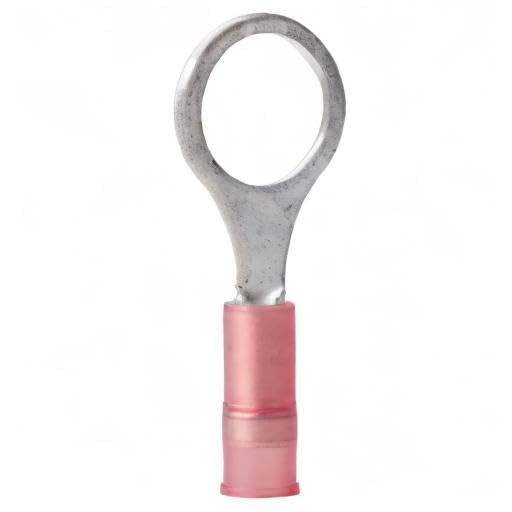 Ancor Marine Grade 230202 Electrical Nylon Insulated Double Crip Funnel Entry Ring Terminals with Insulation Grip (22 to 18-Gauge, Size 8 Screw, 6-Pack)