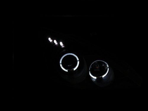 Black Clear AnzoUSA Projector Halo Headlight with LED for Ford Focus - (Sold in Pairs)