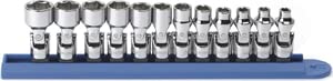 12 pc GearWrench Metric 6 Pt. Flex Socket Set 1/4 Drive