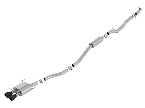 BORLA Cat-Back 140777CB Performance Exhaust System for 2017-2020 Honda Civic Si 1.5L 4 Cyl. Turbo Manual Transmission Front Wheel Drive 2 Door Coupe.