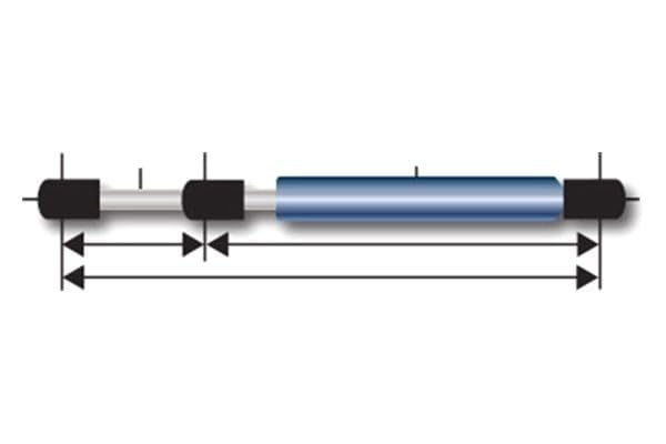 Whitecap G-8640C Black Nitrate Gas Spring - 10.25" Comp x 17" Ext, 40 lbs.