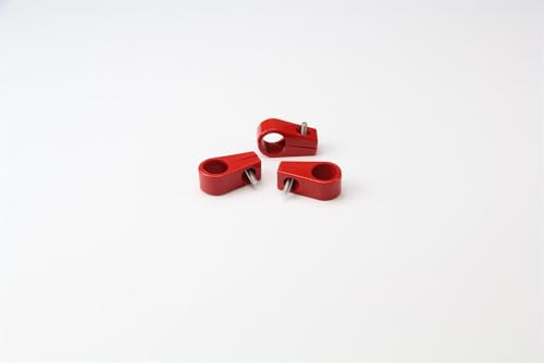 Single Place T-CLAMP, 13/16" (#10AN), 3 Pieces, RED