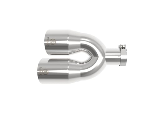 aFe Power 304 Stainless Steel Takeda Clamp-on Exhaust Tip Polished 2-1/2 IN Inlet x 4 IN Outlet x 12 IN L 49T25484-P122