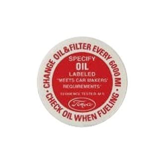 64-66 Scott Drake Oil Filler Cap Decal