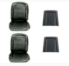 68-S-BUCK-BK Scott Drake Front Bucket Standard Seat Upholstery - Black