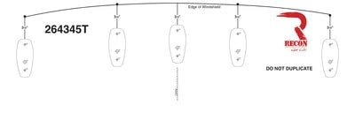 Template RECON for installing on Ford Super Duty cab roof lights 17-24 Part # 264342 series