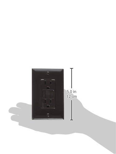 Dual GFCI Outlet S805, RV Designer with Cover Plate, Brown, AC Electrical
