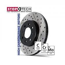 Rear Stoptech 938.34559 Drilled & Slotted Street Axle Pack