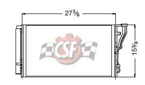 Kia Optima 2.4L 2013-2011; Hyundai Sonata 2.4L 2013-2011 CSF Radiators 10670: Condenser