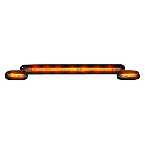 RECON TRUCK ACCESSORIES Roof Lights REC264156CL Clear Lens Black Bases Amber LED for 2007-2013 Silverado & Sierra 2500, 3500-3 Piece