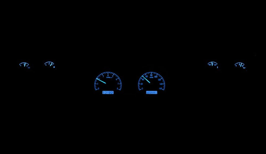 Chevy Chevelle / Monte Carlo VHX System, Black Alloy Style Face, Blue Display 1973-77