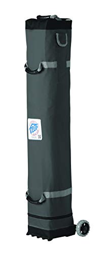 E-Z UP Instant Shelter Pyramid Canopy, 10' x 10' with Wide-Trax Roller Bag & 4 Piece Spike Set, White