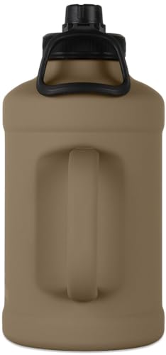 64oz Grizzly Water Bottle | Vacuum Insulated | Leak Resistant Lid | Stainless Steel | Heavy Duty Handle | For Gym Hiking Beach Sports Camping | Desert Sand