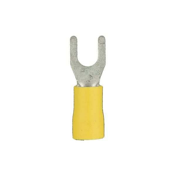 Yellow Vinyl Spade Terminal Installbay 12-10 Gauge #6 - Package of 100 (YVST6)