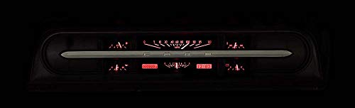 Dakota Digital VHX-67F-PU-K-R Analog Gauge System Compatible with 1967-72 Ford Pickup Truck with Black Alloy Style and Red Backlighting