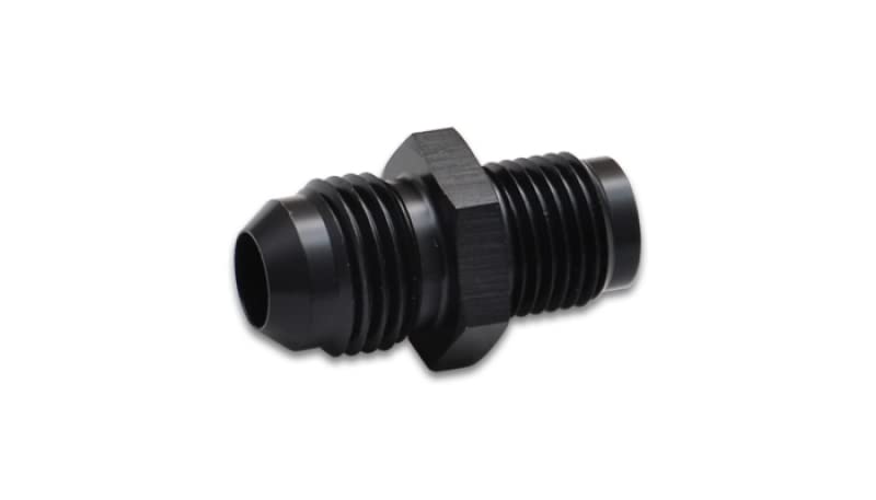 Vibrant Power Fitting, 16437 Straight, AN to Inverted Flare Adapter, Male -6 AN to x 11/16 in. - 18 Inverted Flare, Aluminum, Black Anodized, each