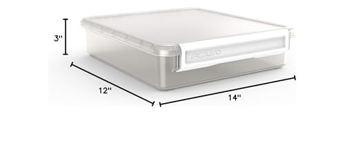 Plano PLA1313 Cube Single Cubby | Clear Storage Bin with Secure Latch, Clear with White Latch