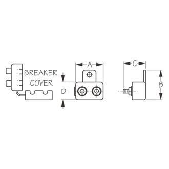 Resettable Sea Dog Line Circuit Breaker 420855-1 with Cover, 50 Amp, black/gray