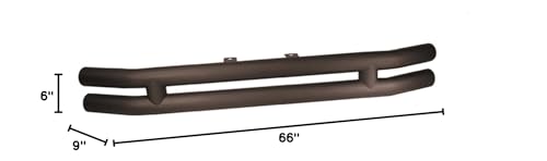 Rugged Ridge Front Dual Tube Bumper | Mid-Width, Steel, Textured Black | 11561.02 | Fits 1976-1986 Jeep CJ; 1987-2006 Jeep Wrangler YJ/TJ