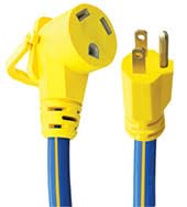 E-ZEEGRIP Voltec 16-00519 STW 1-Outlet Adapter Extension Cord 10/3 Gauge - 30A M - 50A F, 18"