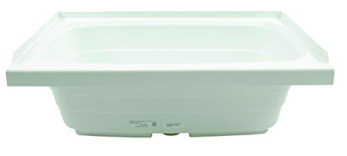 24" x 36" Lippert Replacement White Bathtub with Center Drain, Scratch-Resistant ABS Acrylic for RVs, Travel Trailers, 5th Wheels, Motorhomes - W2436CDSPK