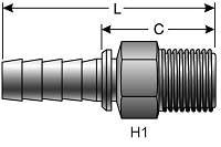 80007 nobrandname Male Pipe (NPTF - 30 Cone Seat) (Power Crimp)