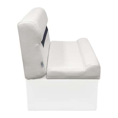 DLX100-1904 Wise DLX Series 37" Pontoon Bench Seat Cushion Set - White/Mariner Blue