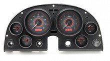 Dakota Digital VHX-63C-VET-C-R Analog Dash Gauge System Compatible with 1963-67 Chevy Corvette Carbon Fiber Red Backlighting
