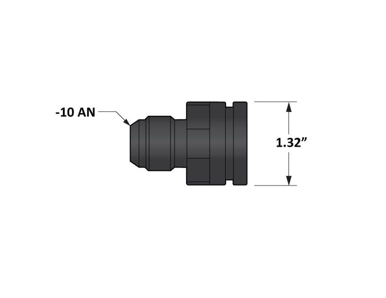 Universal Billet Aluminum Adapter Fitting -10AN Male to 1.325in O-Ring Bore (FPE-34224-B) Fleece Performance