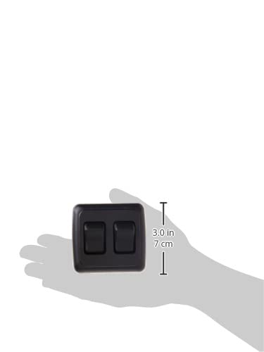 Black JR Products Double SPST On-Off Switch with Bezel 12235