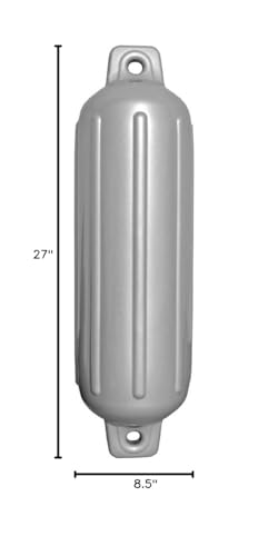 Taylor Made 282647 Storm Gard Inflatable Vinyl Fender - Silver Mist 8.5" x 27"