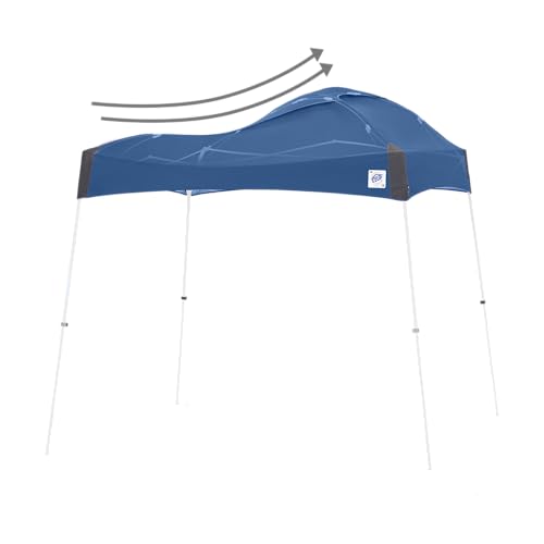 E-Z UP Instant Shelter Dome Canopy, 10' x 10', Vented Top with Wide-Trax Roller Bag & 4 Piece Spike Set, Royal Blue