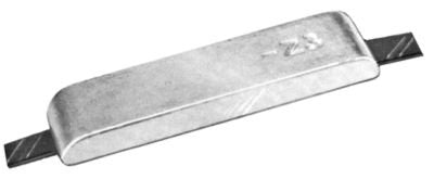 CMP GLOBAL UNLIMITED Anodes Commercial Semi-Streamlined - Zinc, alu plate w/alu straps 3x12x1-1/4in