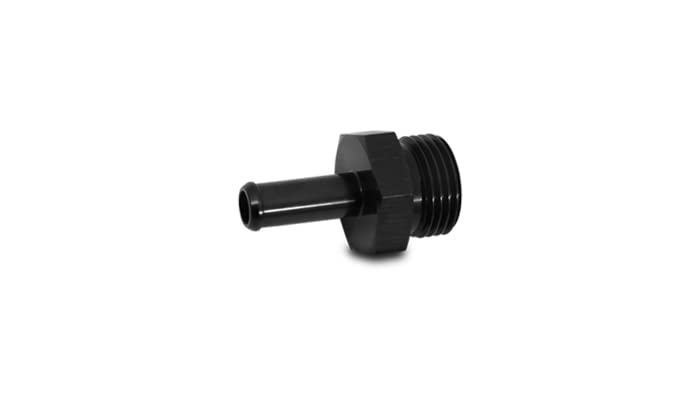 Power Vibrant 17011 Fitting, Straight, Male Straight Cut -12 AN with O-Ring to 5/8 in. Hose Barb, Aluminum, Black Anodized, each