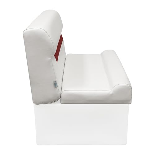 DLX100-1906 Wise DLX Series 37" Pontoon Bench Seat Cushion Set - White/Crimson Red