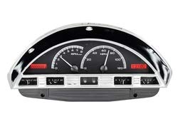 Dakota Digital VHX-56F-PU-K-R Analog Dash Gauge System Compatible with 1956 Ford Pickup Truck Black Alloy Red Backlighting
