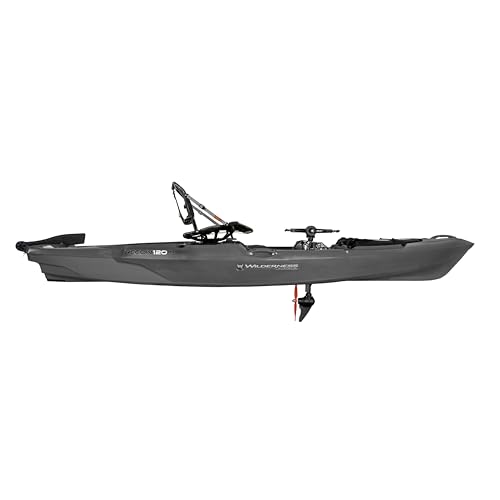Wilderness Systems Recon 120 HD - Fishing Kayak Sit on Top - 360 Degree ACES seat & Helix PD™ Pedal Drive System - 12 ft - Steel Grey