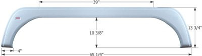 Tandem Axle Fender Skirt FS1724 ICON 01724 for KZ - Polar White