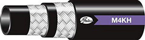 Gates Synthetic Rubber 6M4KHXREEL Wire Braid Hose, SAE 100R19, 330' Length, 0.38" ID, 4000 Working PSI, 40°F to +250°F Temperature Range