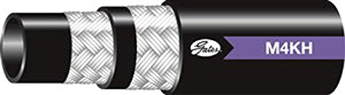 Gates Synthetic Rubber 6M4KHXREEL Wire Braid Hose, SAE 100R19, 330' Length, 0.38" ID, 4000 Working PSI, 40°F to +250°F Temperature Range