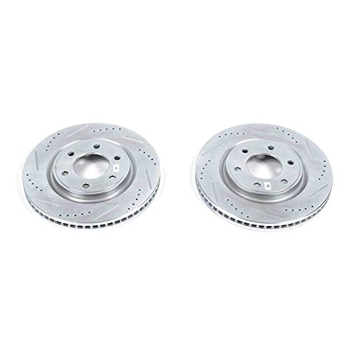 Power Stop JBR1552XPR Evolution Front Drilled & Slotted Rotor Pair For INFINITI QX56 2011-2013, INFINITI QX80 2014-2024, Nissan Armada 2017-2024 [Model Specific]