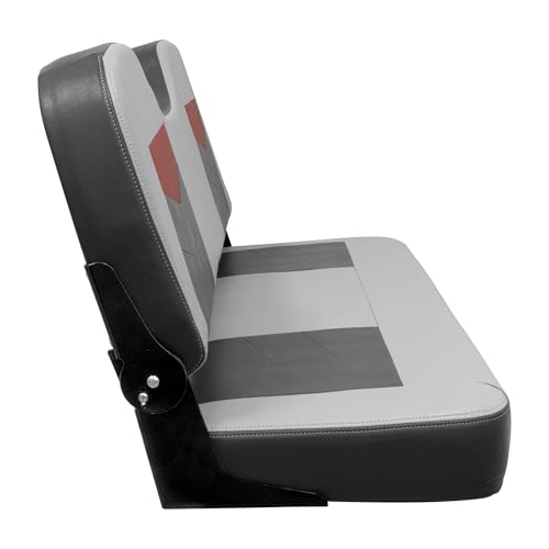 Pro Angler Wise 3348-1881 Bass Boat Tour Series 48" Fold Down Bench Seat, Marble/Regal Red/Charcoal