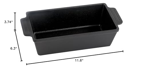 Bayou Classic Cast Iron 7476 Loaf Pan Perfect For Baking and Browning Quick Breads Yeast Breads and Pound Cake