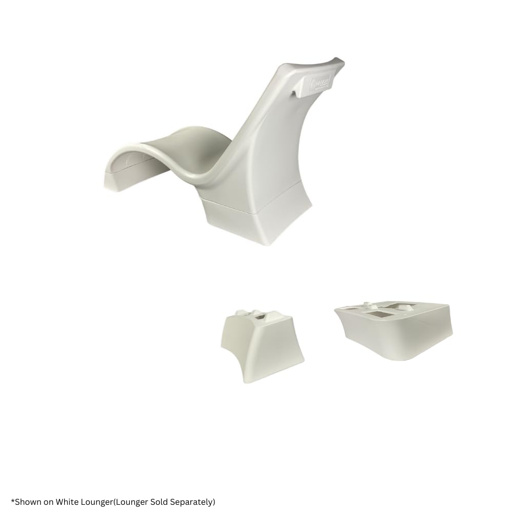 Global Pool Products Deep Water Kit Lounger - Chaise Lounge Chairs Extension - in Pool Elevated Lounger Kit - White GPP-LF-DW-W