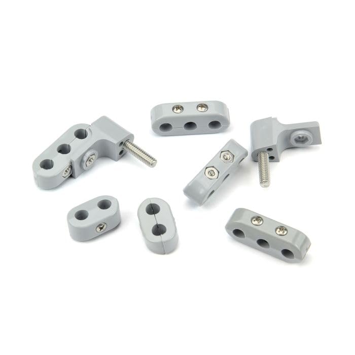 V6 Smoothie Wire Separator KIT for 7-8mm Plug Wires, 2 Brackets, 2 2-Place, and 4 3-Place Wire SEPARATORS, Gray