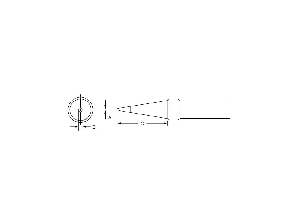 Weller .031 PTP7B x 0.62 x 700 PT Series Conical Tip for TC201 Series Iron
