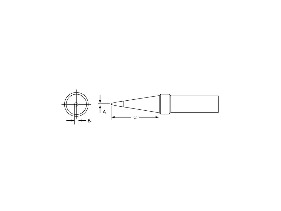 Weller .031 PTP7B x 0.62 x 700 PT Series Conical Tip for TC201 Series Iron