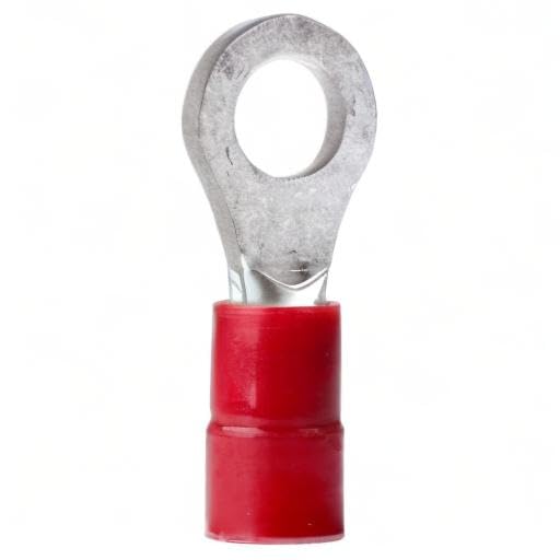 Marine Grade Ancor 210236 Electrical Nylon Insulated Double Crip Funnel Entry Ring Terminals with Insulation Grip (8-Gauge, Size 3/8 Screw, 25-Pack)