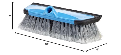 Dicor Soft Bristle CP-SB10SQE Exterior Wash Brush with Squeegee for RV Roof Cleaning and Maintenance